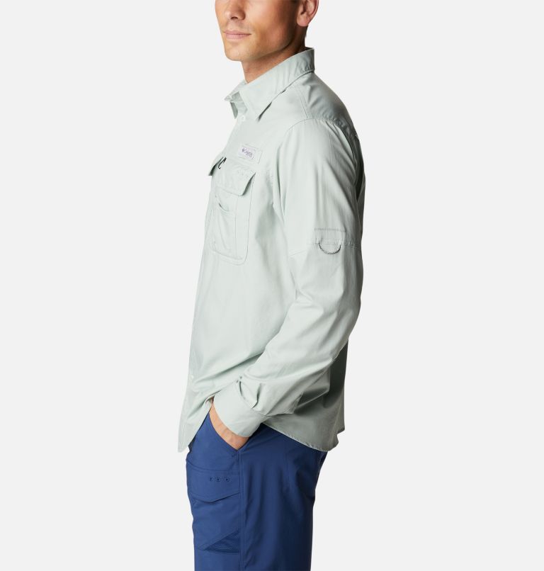 Thumbnail: Men's PFG Drift Guide Woven Long Sleeve Shirt, Color: Cool Green, image 3