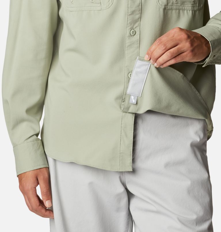 Thumbnail: Men's PFG Drift Guide Woven Long Sleeve Shirt, Color: Safari, image 6