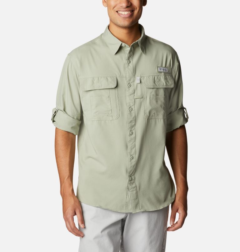 Thumbnail: Men's PFG Drift Guide Woven Long Sleeve Shirt, Color: Safari, image 7