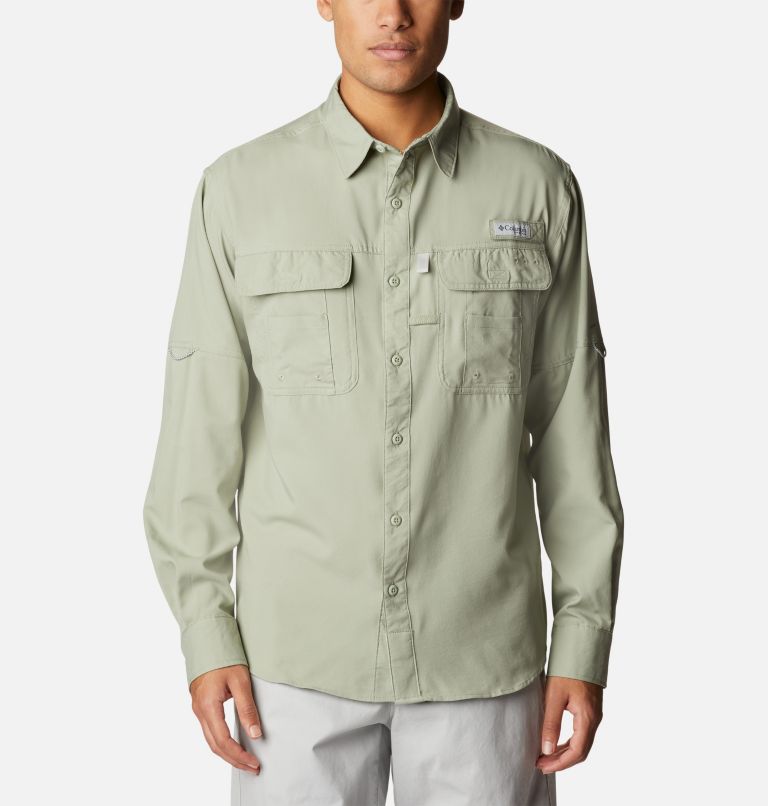 Men's PFG Drift Guide Woven Long Sleeve Shirt, Color: Safari, image 1