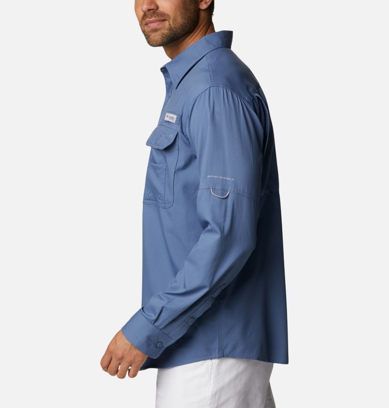 Men's PFG Drift Guide Woven Long Sleeve Shirt, Color: Bluestone, image 3