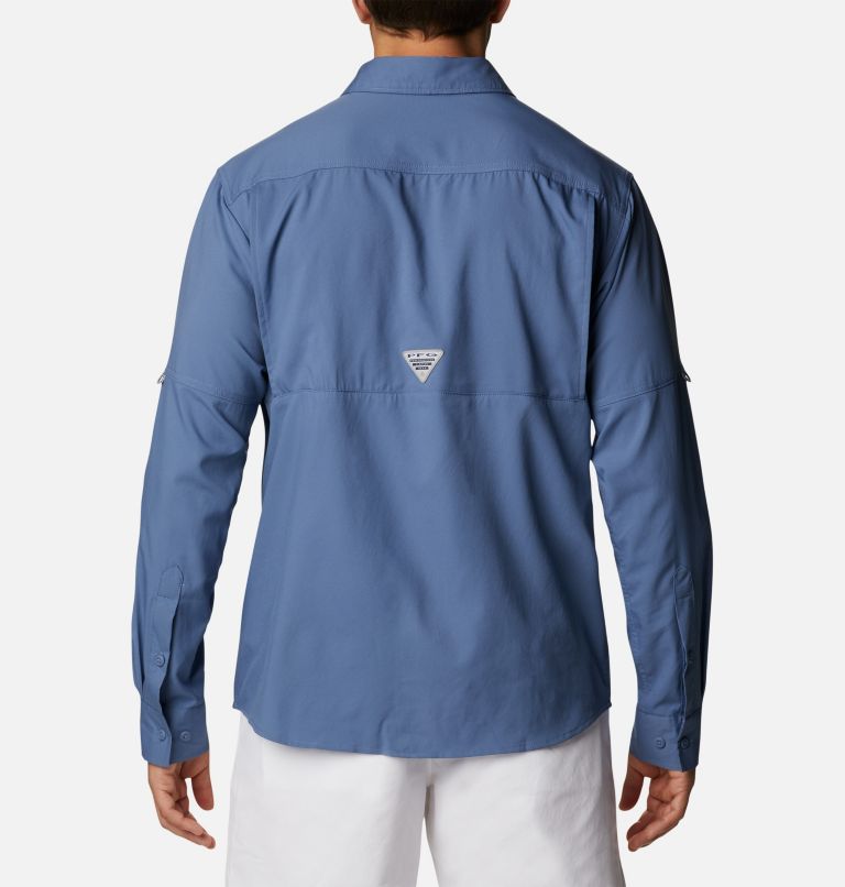 Men's PFG Drift Guide Woven Long Sleeve Shirt, Color: Bluestone, image 2
