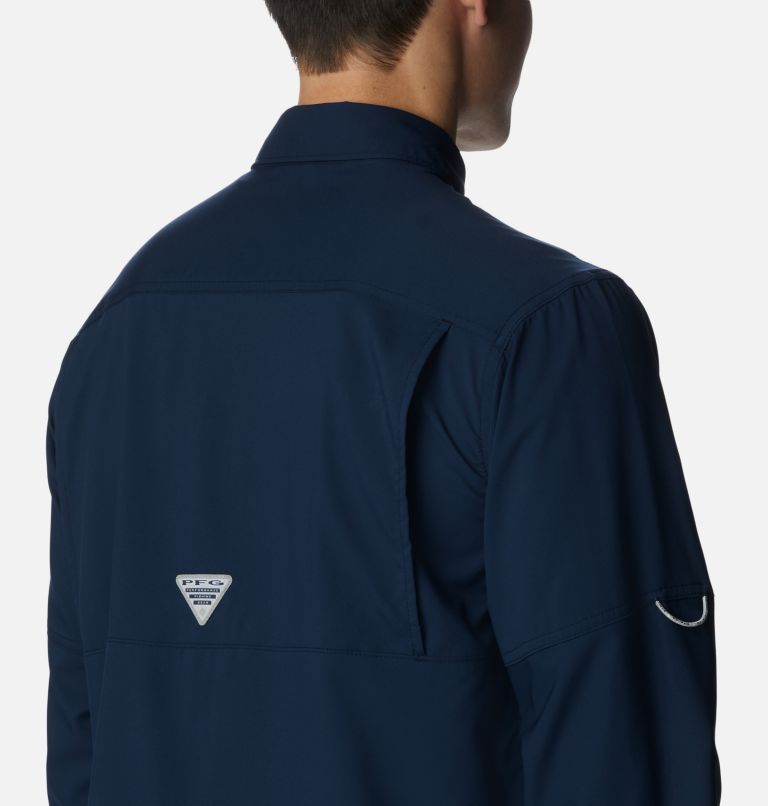 Thumbnail: Men's PFG Drift Guide Woven Long Sleeve Shirt, Color: Collegiate Navy, image 5