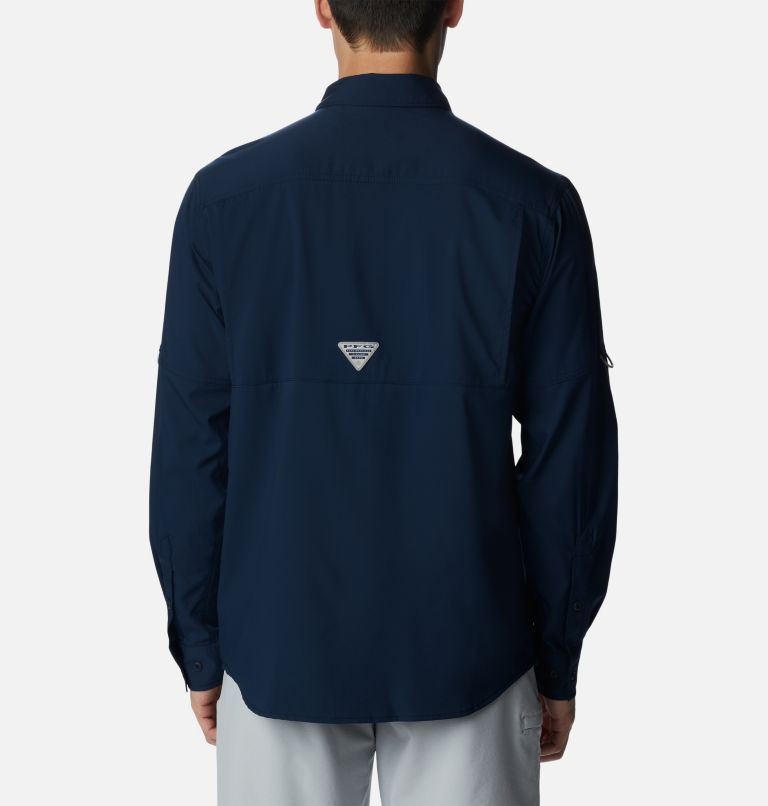Men's PFG Drift Guide Woven Long Sleeve Shirt, Color: Collegiate Navy, image 2