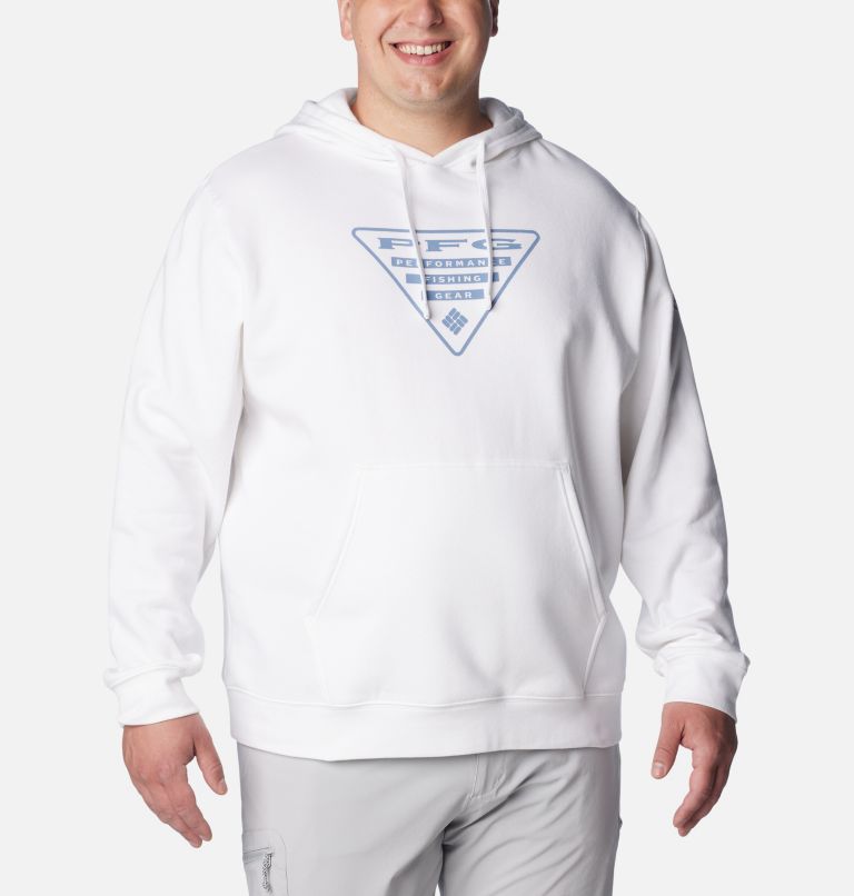 Columbia Men's PFG Triangle II Hoodie, White/Bluestone, 2X Big at   Men's Clothing store