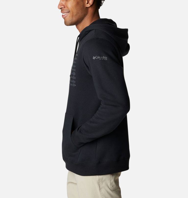 Men's PFG Fish Flag II Hoodie, Color: Black, City Grey Canada, image 3