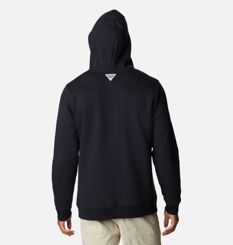 Men's PFG Fish Flag II Hoodie, Color: Black, City Grey Canada, image 2