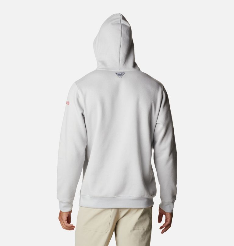 PFG Fish Flag II Hoodie | 020 | XXL, Color: Cool Grey, Bright Red Canada, image 2