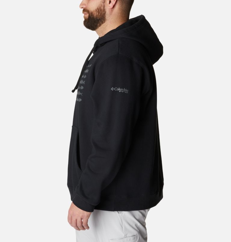 Men's PFG Fish Flag II Hoodie - Big, Color: Black, Graphite USA, image 3