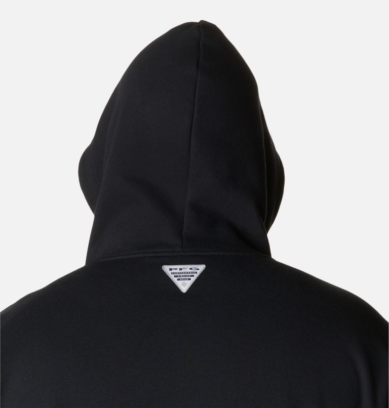 Men's PFG Fish Flag II Hoodie - Big, Color: Black, Graphite USA, image 5