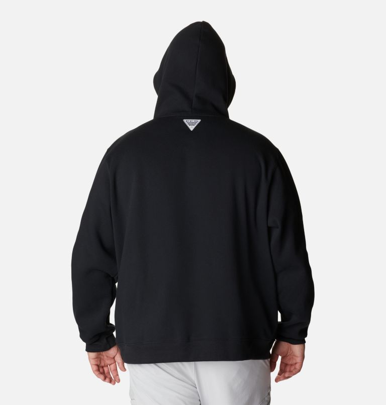 Men's PFG Fish Flag II Hoodie - Big, Color: Black, Graphite USA, image 2