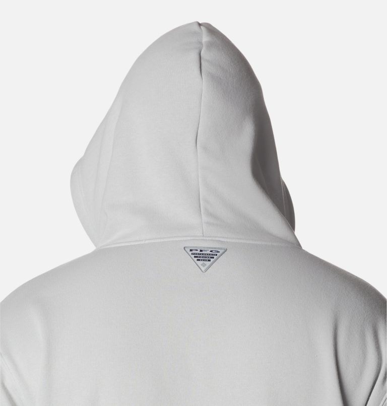 Men's PFG Fish Flag II Hoodie - Big, Color: Cool Grey, Bright Red Canada, image 5