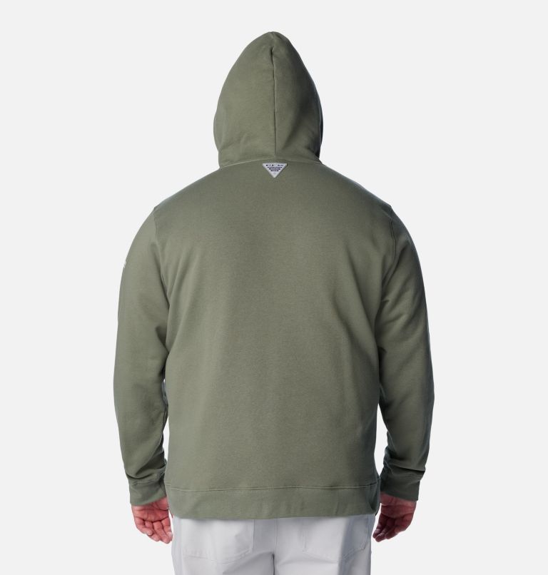 Men's PFG Fish Flag II Hoodie - Big, Color: Cypress, Cool Grey Bass Lures, image 2