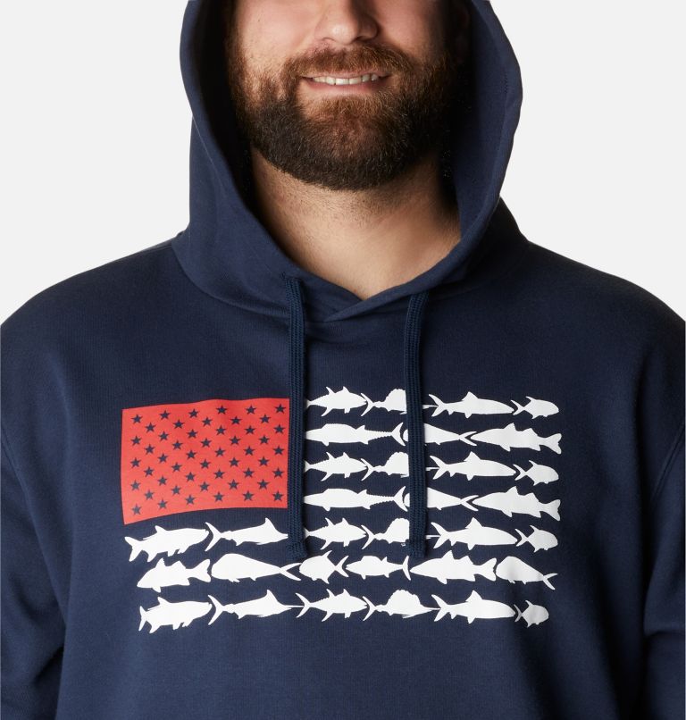 Men s PFG Fish Flag II Hoodie Big