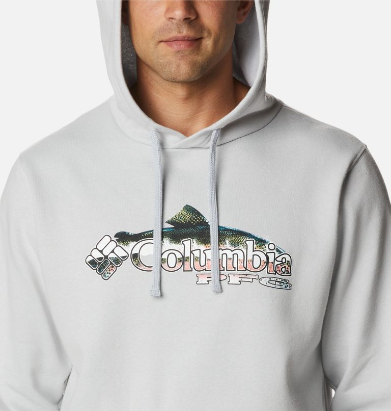 Chandail à capuchon PFG Fish Logo Homme - Grandes tailles, Color: Cool Grey, Trout, image 4