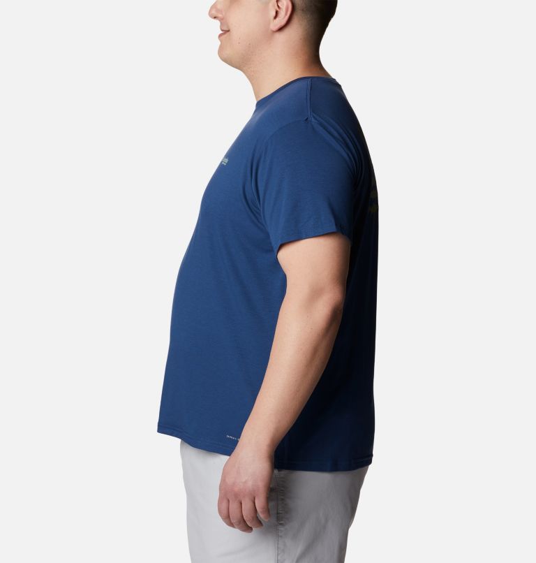 Men's PFG Fish Flag Tech Short Sleeve Shirt - Big, Color: Carbon, Cypress Gradient