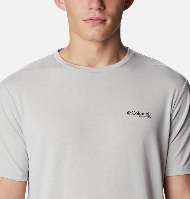 Men's PFG Triangle Fill Technical T-Shirt, Color: Cool Grey, PFG Elements Graphic, image 4