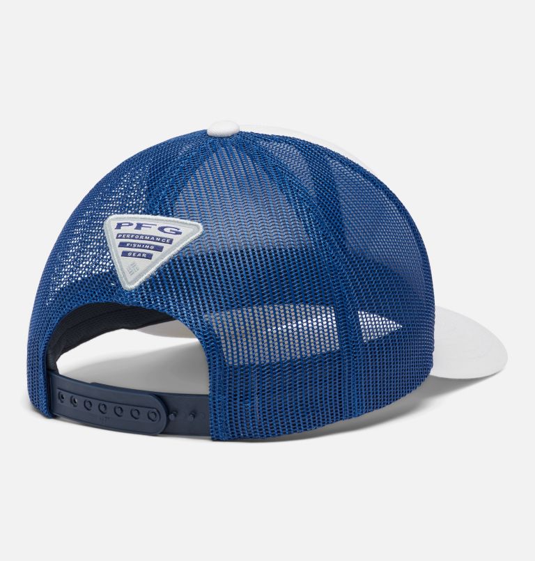 Thumbnail: PFG Patch Mesh Snap Back | 102 | O/S, Color: White, Carbon, Triangle Patch, image 2