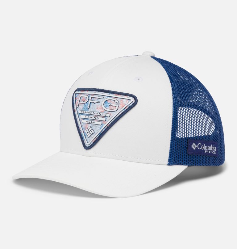 PFG Patch Mesh Snap Back | 102 | O/S, Color: White, Carbon, Triangle Patch, image 1