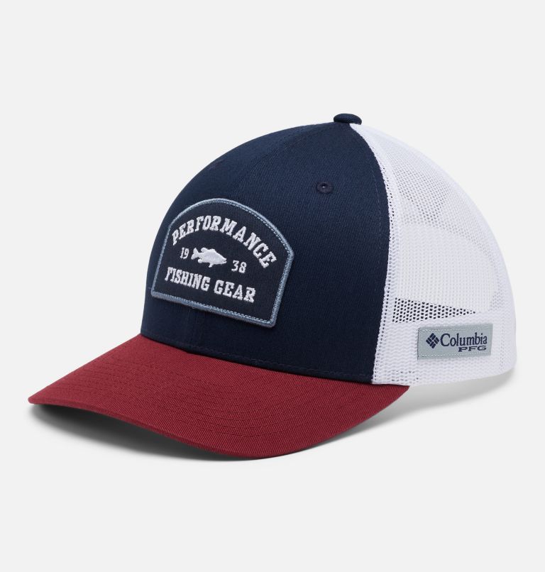 PFG Patch Mesh Snap Back - High | 464 | O/S, Color: Collegiate Navy, Red Jasper, Bass Patch, image 1