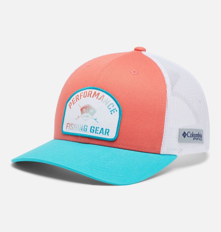 Thumbnail: PFG Patch Mesh Snap Back | 804 | O/S, Color: Corange, Ocean Teal, Hull Mark Patch, image 1