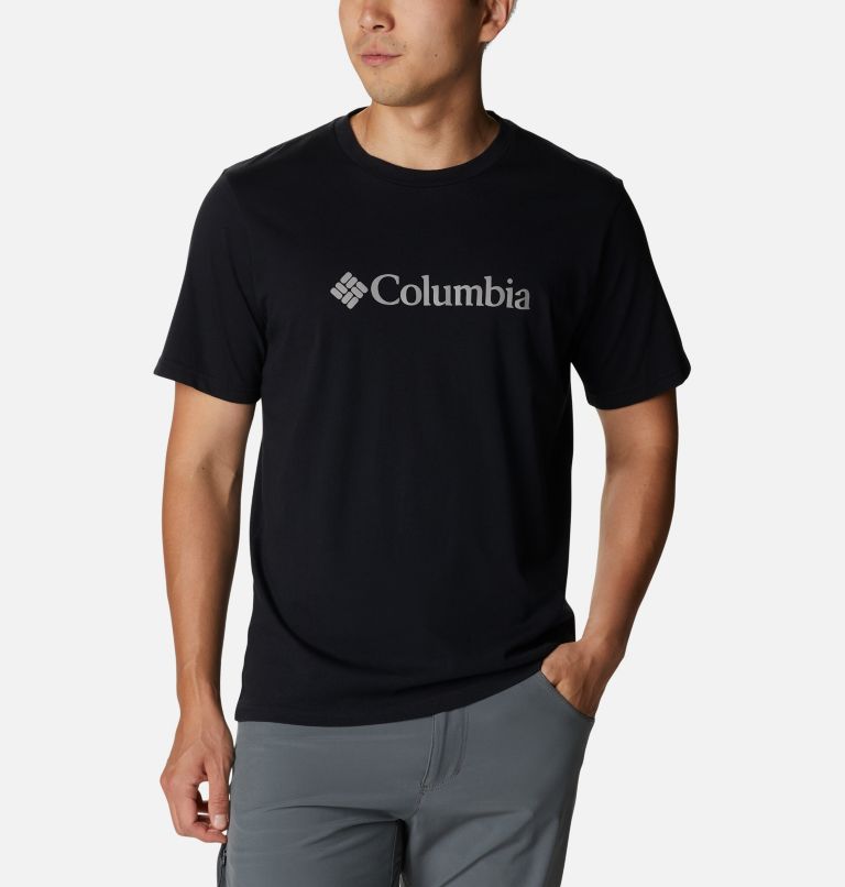 Men’s Lodge Graphic Casual Organic T-Shirt, Color: Black, CSC Basic Logo
