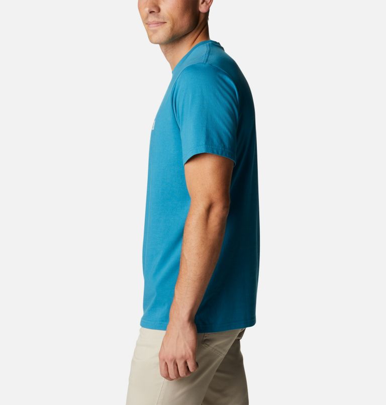 Men’s Lodge Graphic Casual Organic T-Shirt, Color: Deep Marine, CSC Basic Logo