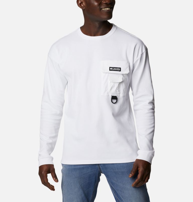 Chemise à manches longues en tricot double Field Creek Homme, Color: White