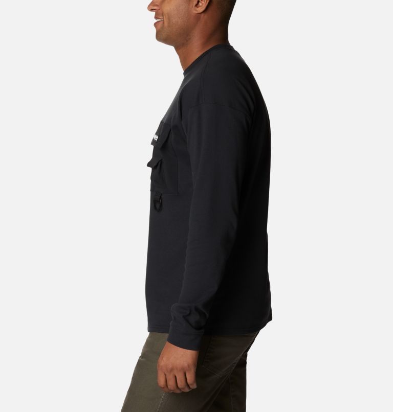Camiseta casual de manga larga Field Creek para hombre, Color: Black, image 3