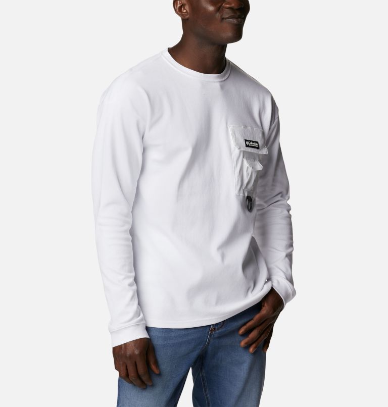 Thumbnail: Camiseta casual de manga larga Field Creek para hombre, Color: White, image 5