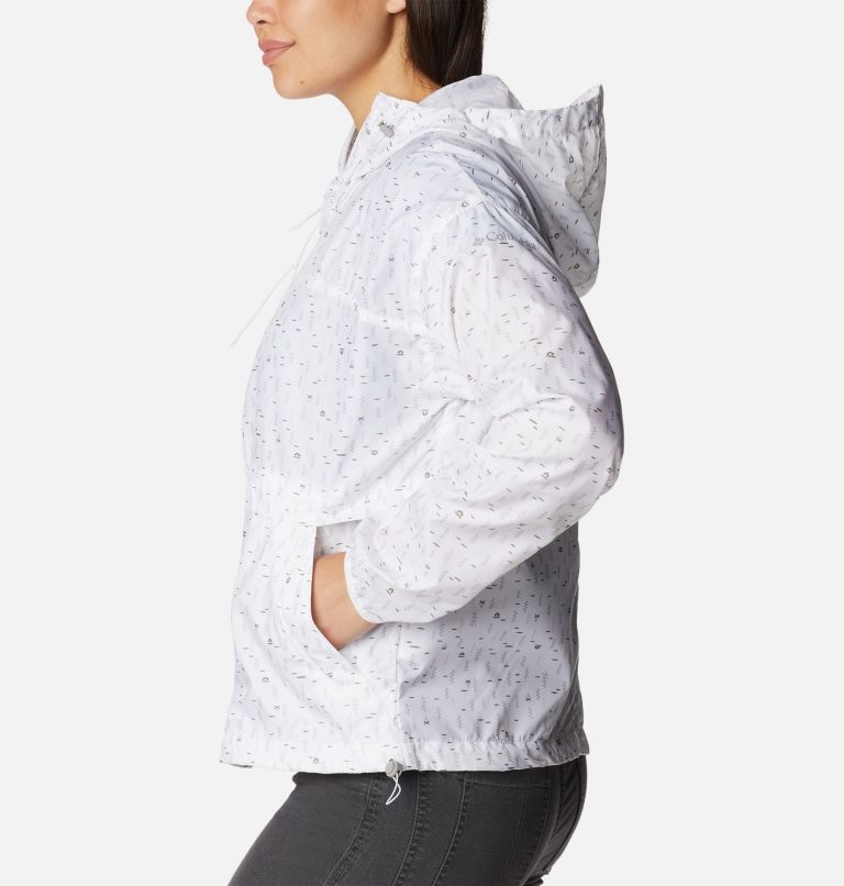 Women's Alpine Chill Windbreaker Jacket, Color: White Campdot Print, image 3