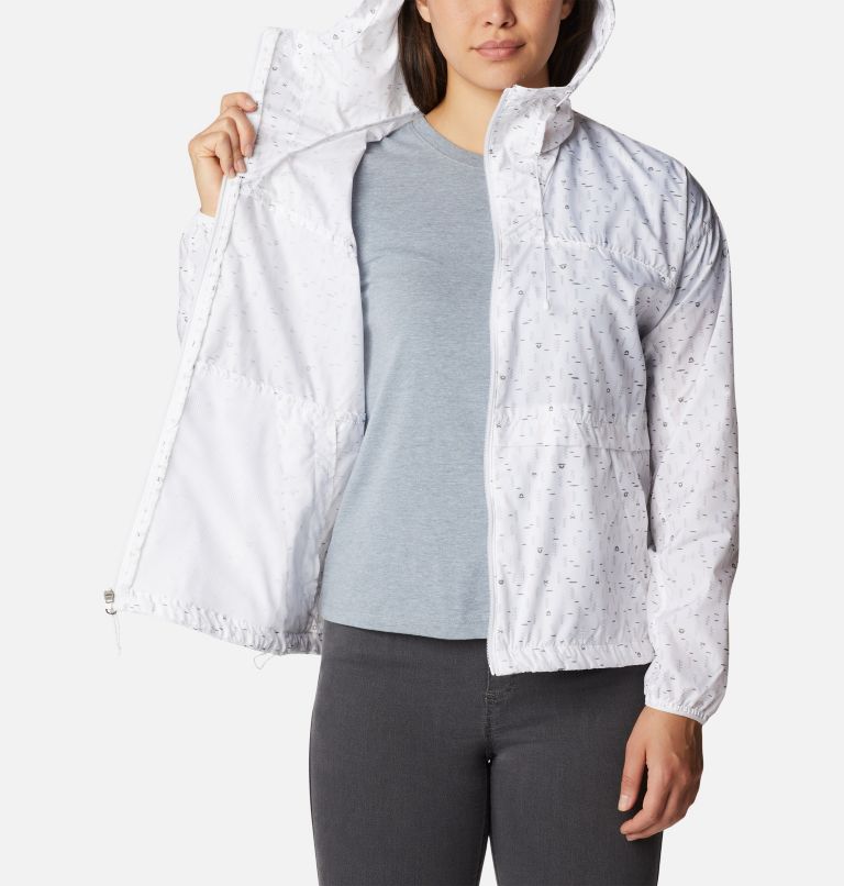 Women's Alpine Chill Windbreaker Jacket, Color: White Campdot Print, image 5