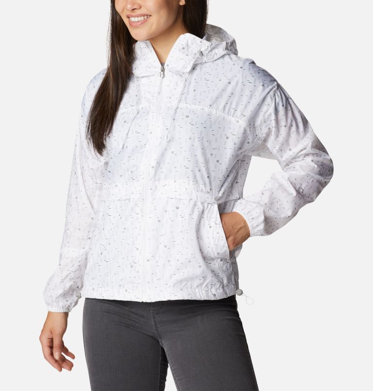 Thumbnail: Women's Alpine Chill Windbreaker Jacket, Color: White Campdot Print, image 1