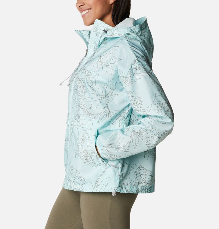 Women's Alpine Chill Windbreaker Jacket, Color: Icy Morn Leafy Lines, image 3