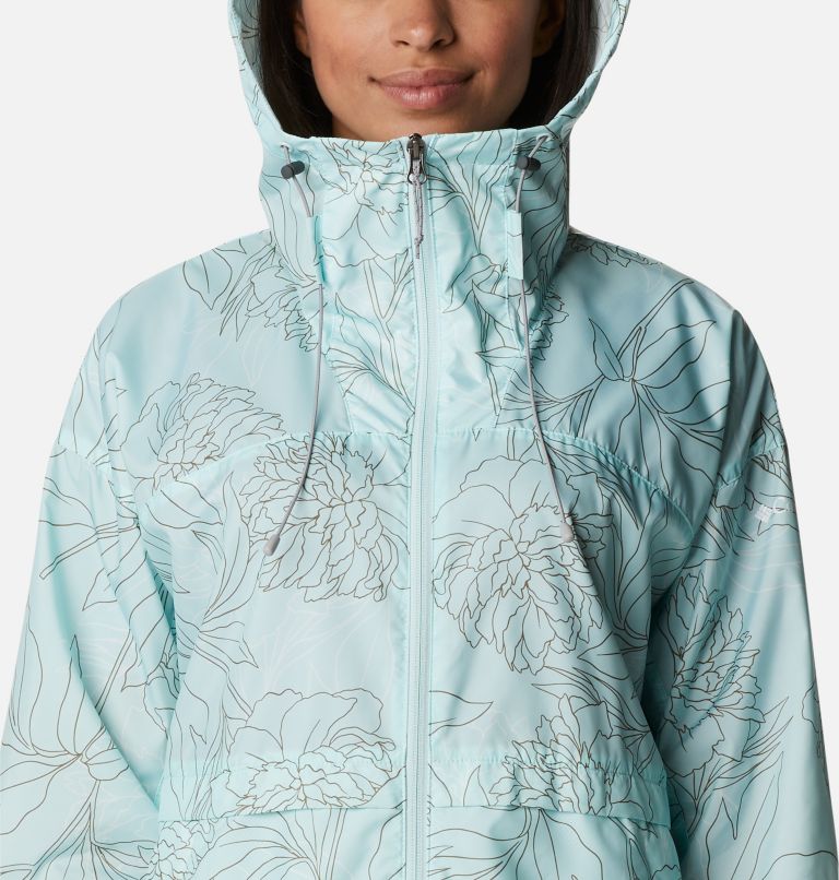 Women's Alpine Chill Windbreaker Jacket, Color: Icy Morn Leafy Lines, image 4