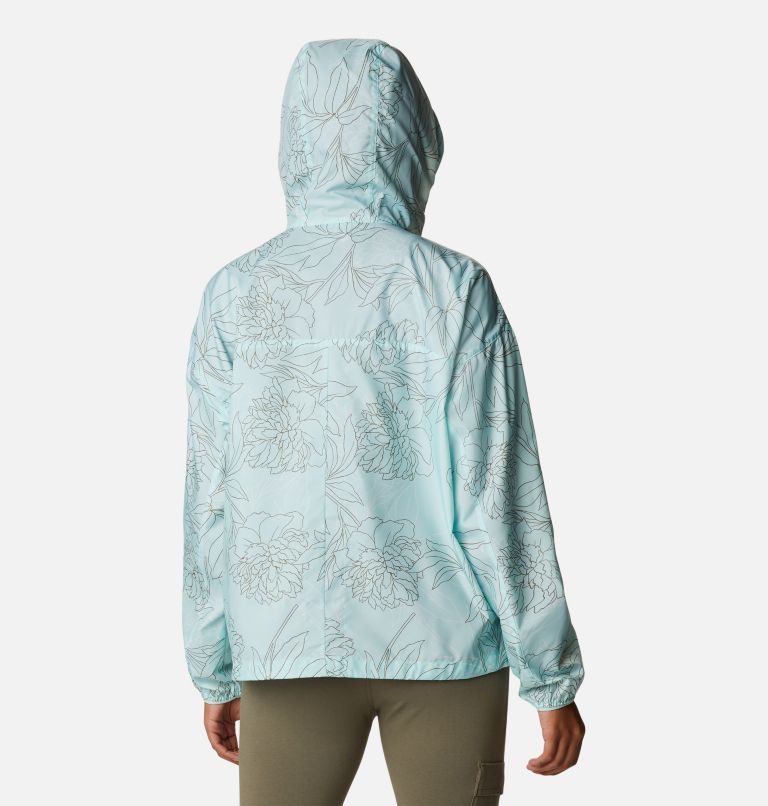 Women's Alpine Chill Windbreaker Jacket, Color: Icy Morn Leafy Lines, image 2