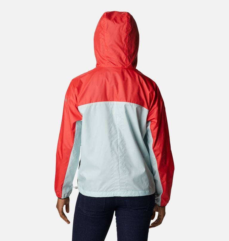 Thumbnail: Women's Alpine Chill Windbreaker Jacket, Color: Red Hibiscus, Icy Morn, Black, image 2