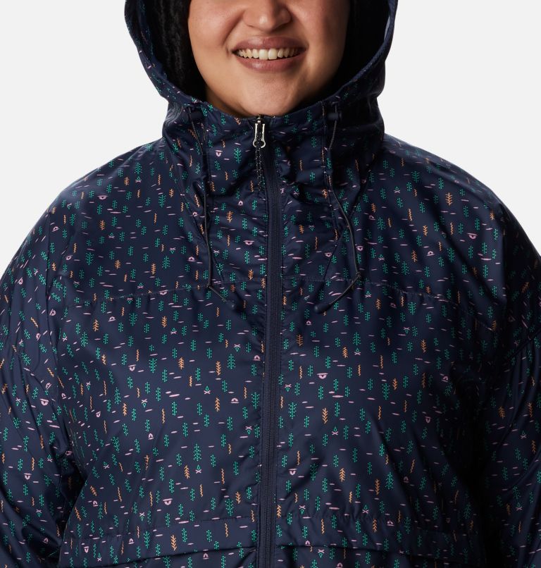 Thumbnail: Women's Alpine Chill Windbreaker Jacket - Plus Size, Color: Nocturnal Campdot Print, image 4