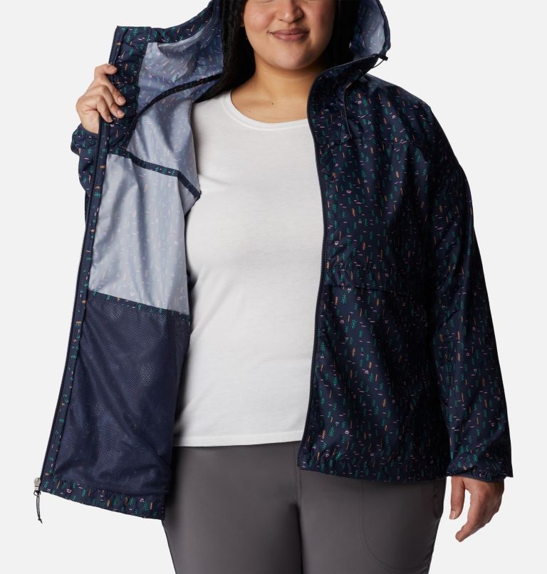 Thumbnail: Women's Alpine Chill Windbreaker Jacket - Plus Size, Color: Nocturnal Campdot Print, image 5