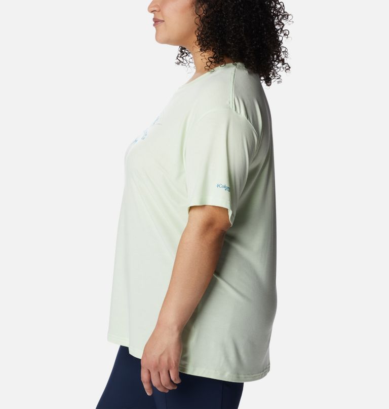 Women's PFG Slack Water Graphic Short Sleeve Shirt - Plus Size, Color: Light Lime, Billfish
