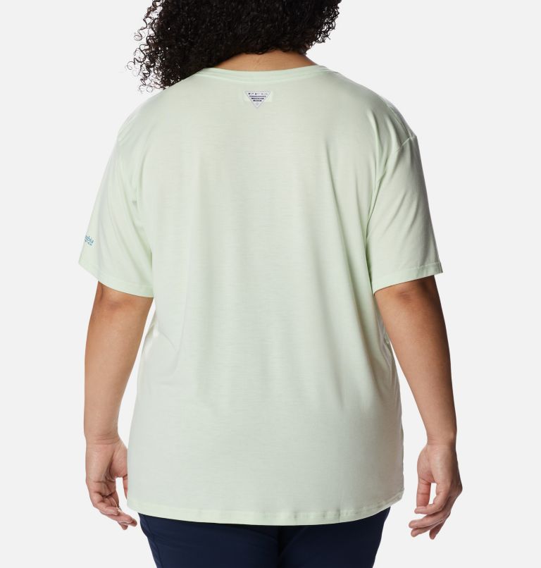 Women's PFG Slack Water Graphic Short Sleeve Shirt - Plus Size, Color: Light Lime, Billfish