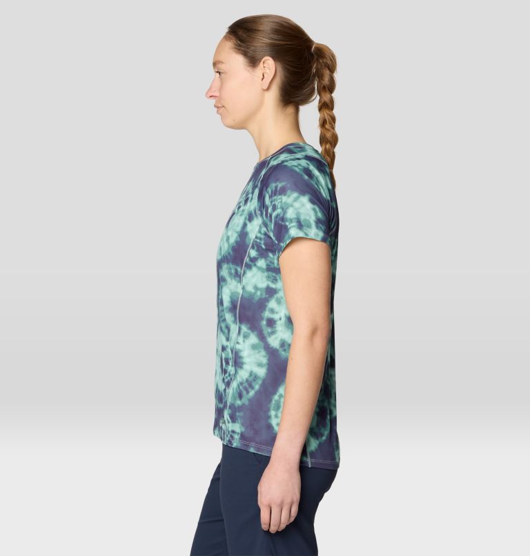 Women's Crater Lake Short Sleeve, Color: Lapis Dusk Spore Dye Print, image 3