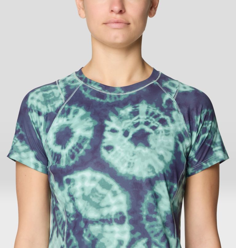 Women's Crater Lake Short Sleeve, Color: Lapis Dusk Spore Dye Print, image 4