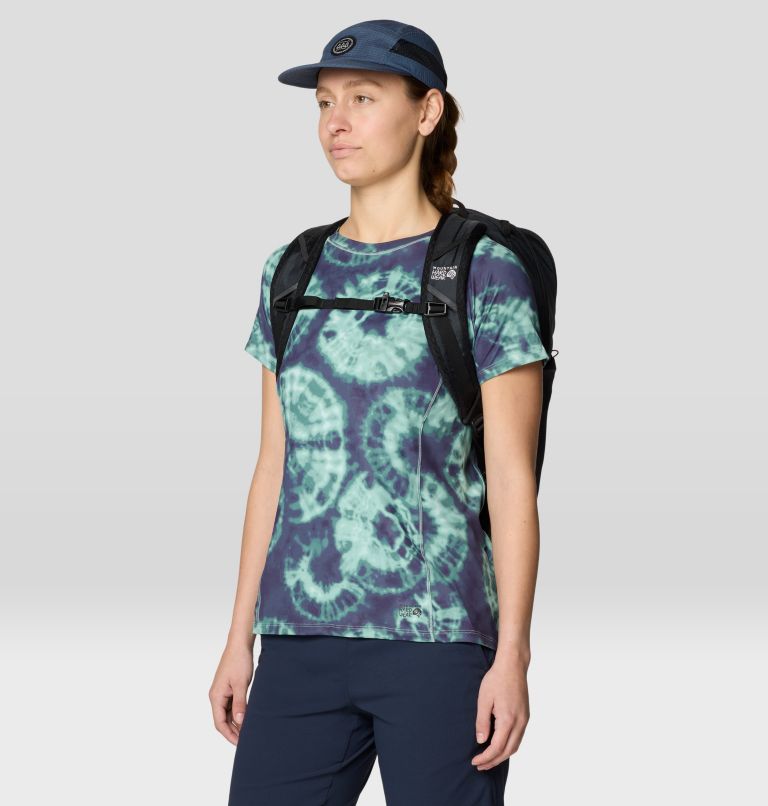 Women's Crater Lake Short Sleeve, Color: Lapis Dusk Spore Dye Print, image 5