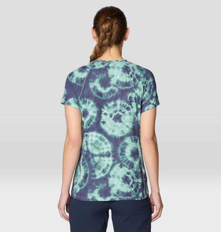 Women's Crater Lake Short Sleeve, Color: Lapis Dusk Spore Dye Print, image 2