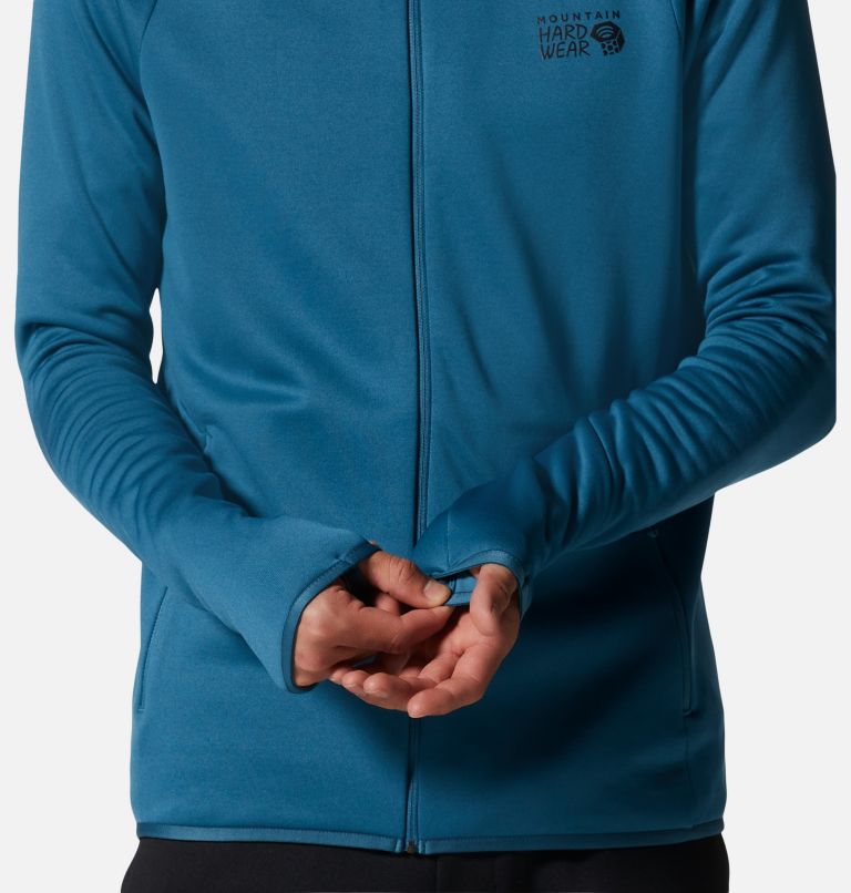 Men's jacket in melange Stretch Performance fleece