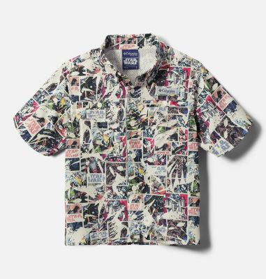 Kids&rsquo; Cantina II Super Tamiami Short Sleeve Shirt, Color: Sea Salt