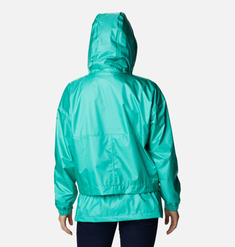 Women's Splash Side Shortie Jacket, Color: Electric Turquoise, image 2