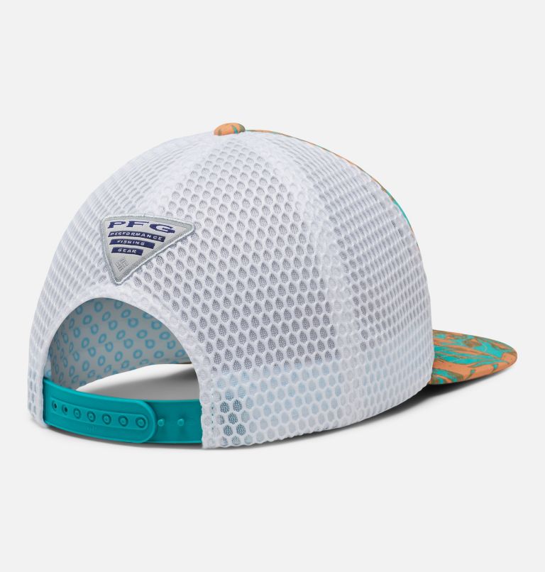 PFG Floating Flat Brim Snap Back | 362 | O/S, Color: Electric Turquoise Hawaiian Throwback