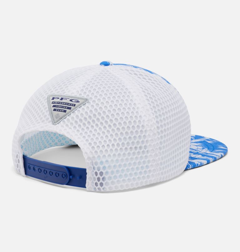 PFG Floating Flat Brim Snap Back | 409 | O/S, Color: Blue Macaw Hawaiian Throwback, image 2